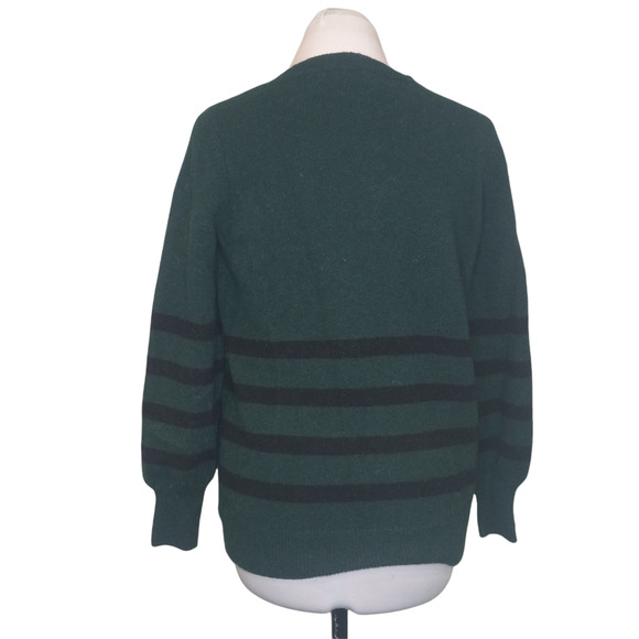 Michael Kors Green Stripped Merino Wool Sweater - Picture 3 of 6